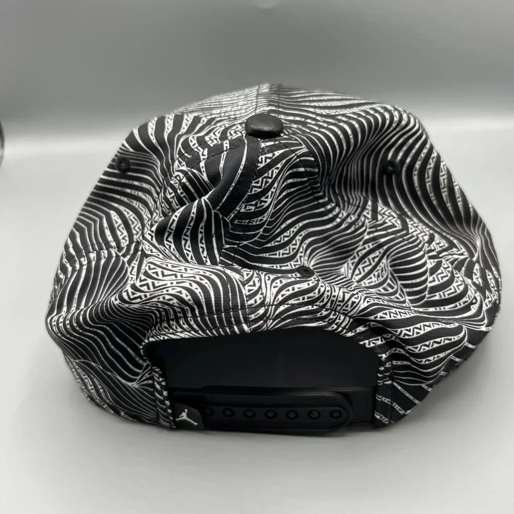Air Jordan Hat Men Black Wave Pattern‎ Embroidered Logo Jumpman Snap Back Cap
